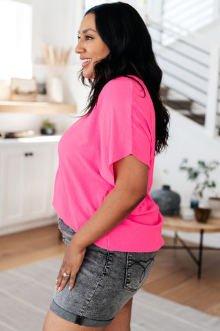 One Eleven North Passionately Pink V Neck Blouse