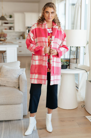 Davi & Dani Passion in Plaid Coat in Pink