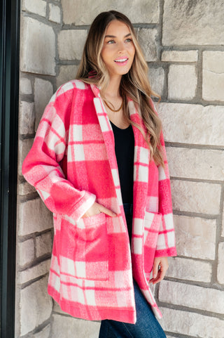 Davi & Dani Passion in Plaid Coat in Pink