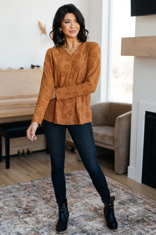 Now N Forever Perfect in Pansies V-Neck Top