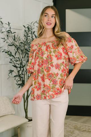 Easel Petal Perfect Off the Shoulder Blouse