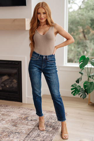 Judy Blue Phillipa High Rise Release Hem Slim Jeans - Exclusive
