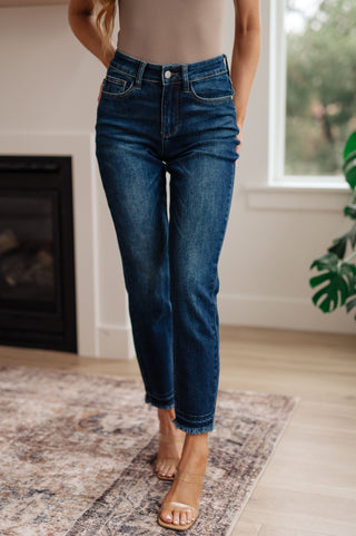 Judy Blue Phillipa High Rise Release Hem Slim Jeans - Exclusive