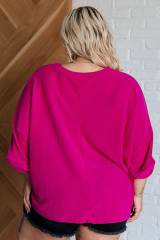 White Birch Pink Thoughts Chenille Blouse