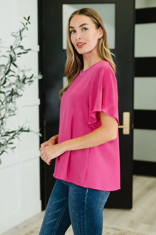Now N Forever Pink and Perfect Ruffle Sleeve Top