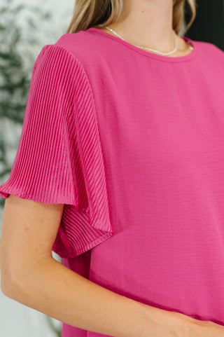 Now N Forever Pink and Perfect Ruffle Sleeve Top