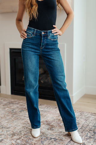 Judy Blue Pippa High Rise Button Fly Dad Jeans - Exclusive