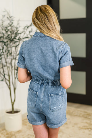 One Eleven North Pleasant and Relevant Denim Romper