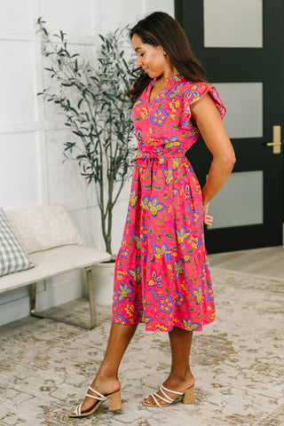 One Eleven North Polished and Pretty Waist Tie Tea Dress