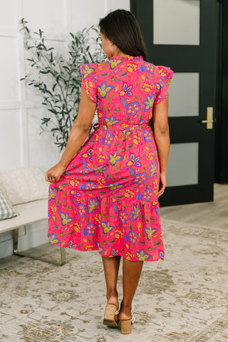 One Eleven North Polished and Pretty Waist Tie Tea Dress