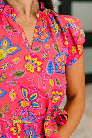 One Eleven North Polished and Pretty Waist Tie Tea Dress