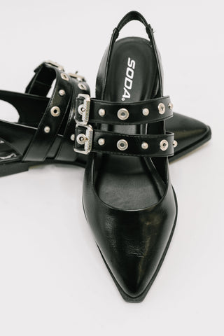 Soda Pop of Color Pointy Toe Slip On in Black