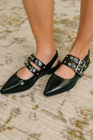 Soda Pop of Color Pointy Toe Slip On in Black
