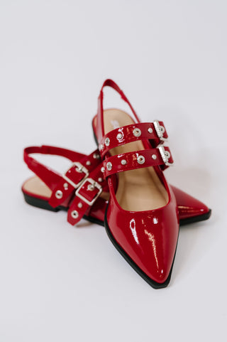 Soda Pop of Color Pointy Toe Slip On in Red