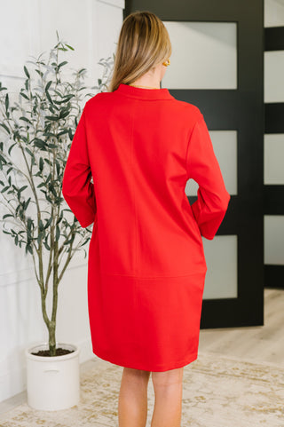 Dear Scarlett Portfolio Quarter Sleeve Dress in Red