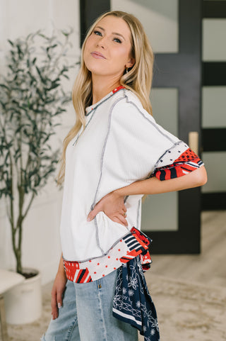 Haptics Pretty Prideful Patchwork Detail Top
