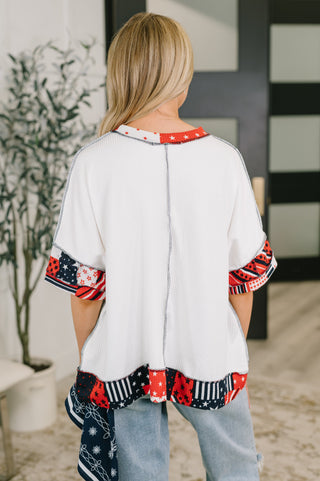 Haptics Pretty Prideful Patchwork Detail Top