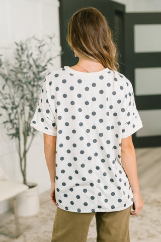 Haptics Pretty in Polka Oversized Drop Shoulder Tee
