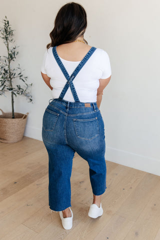 Judy Blue Priscilla High Rise Crop Wide Leg Denim Overalls - Exclusive