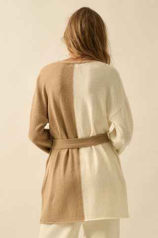 Promesa Promise the Label Colorblock Belted Cardigan