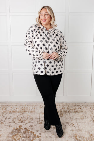 One Eleven North Quick Follow Up Floral Tile Blouse