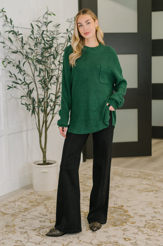 Haptics Quick Nap Textured Pullover in Hunter Green