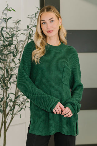 Haptics Quick Nap Textured Pullover in Hunter Green