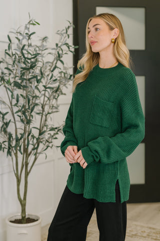 Haptics Quick Nap Textured Pullover in Hunter Green