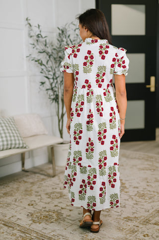 One Eleven North Quiet Life Notch Neck Tiered Dress in White