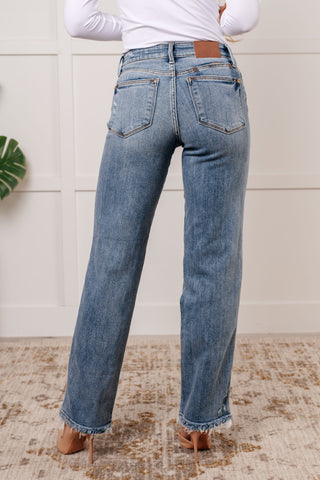 Judy Blue Quinn Mid Rise Cell Phone Pocket Dad Jeans - Exclusive