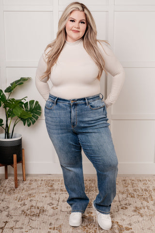 Judy Blue Quinn Mid Rise Cell Phone Pocket Dad Jeans - Exclusive