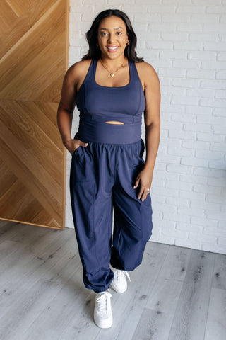 Rae Mode Raising Heart Rate Cut Out Jumpsuit in Navy