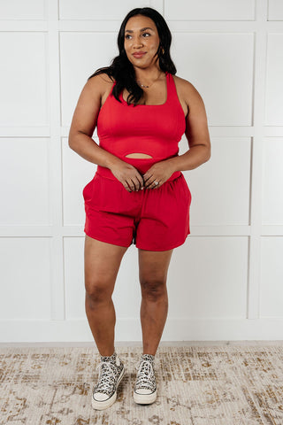 Rae Mode Raising Heart Rate Cutout Runsie In True Red