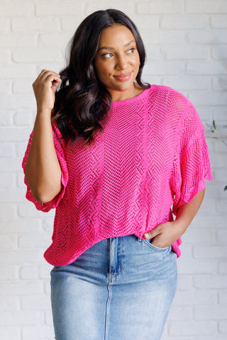 One Eleven North Rather Eventful Open Knit Top