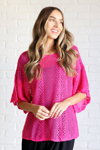 One Eleven North Rather Eventful Open Knit Top