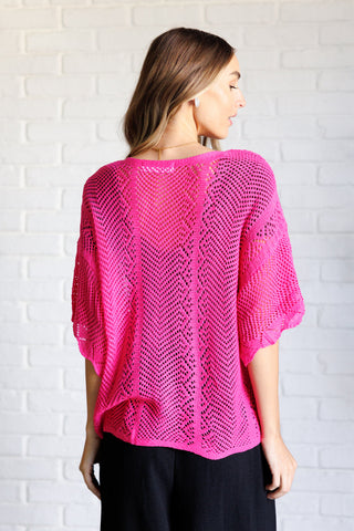 One Eleven North Rather Eventful Open Knit Top