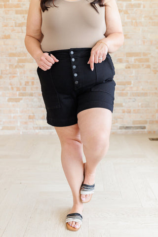 Judy Blue Reagan High Rise Button Fly Trouser Shorts - Exclusive