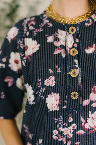 Heimish Really Simple Floral Henley Top