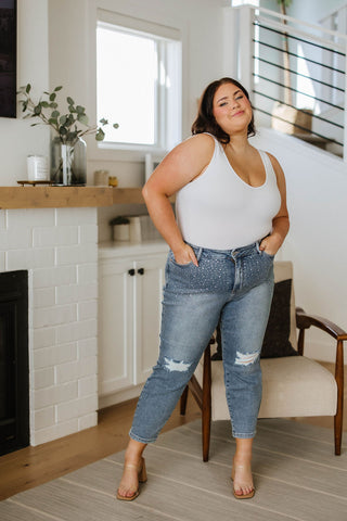Judy Blue Reese Rhinestone Slim Fit Jeans - Exclusive