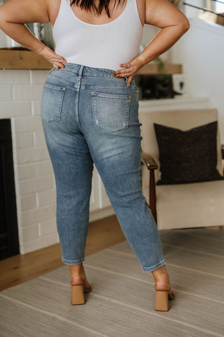 Judy Blue Reese Rhinestone Slim Fit Jeans - Exclusive