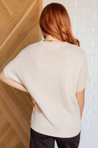 One Eleven North Relaxing Away Dolman Sleeve Knit Top in Taupe