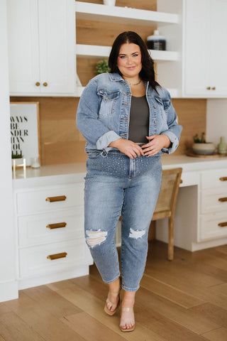 Judy Blue Reese Rhinestone Slim Fit Jeans - Exclusive
