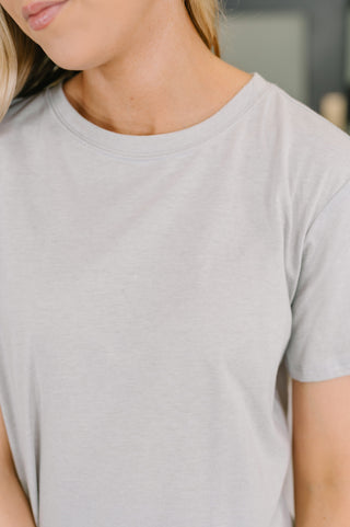 Zenana Rest Assured Basic Relaxed Tee in Heather Grey