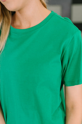 Zenana Rest Assured Basic Relaxed Tee in Kelly Green