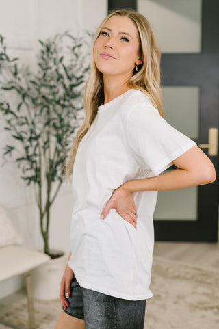 Zenana Rest Assured Basic Relaxed Tee in White