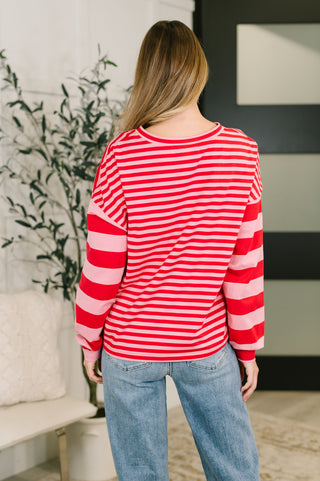 One Eleven North Rhythm & Rows V-Neck Drop Shoulder Pullover
