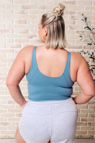 Rae Mode Rhythm and Rhyme Tank in Dusty Blue