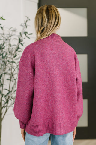Zenana Right to the Core High Neck Pullover in Light Plum