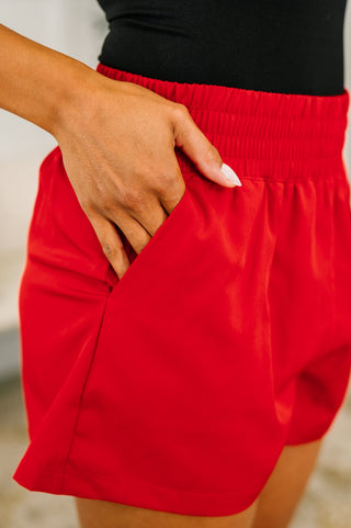 Zenana Rile Me Up High Waisted Shorts in Tomato