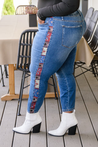 Judy Blue Rio Western Print Relaxed Jeans - Exclusive